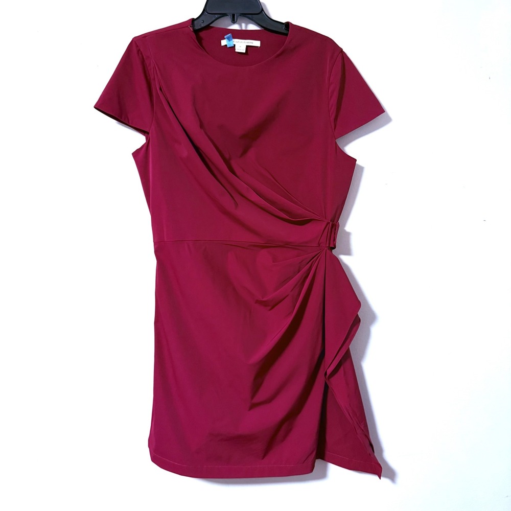 Diane von Furstenberg DVF Alba Two Mini Dress Raspberry Red Maroon Mini Dress 14